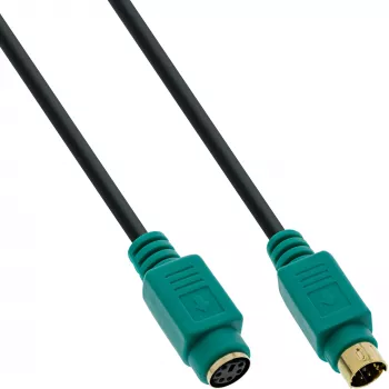 Cavo PS/2 InLine, M/F, nero/verde, contatti dorati, 3 m
