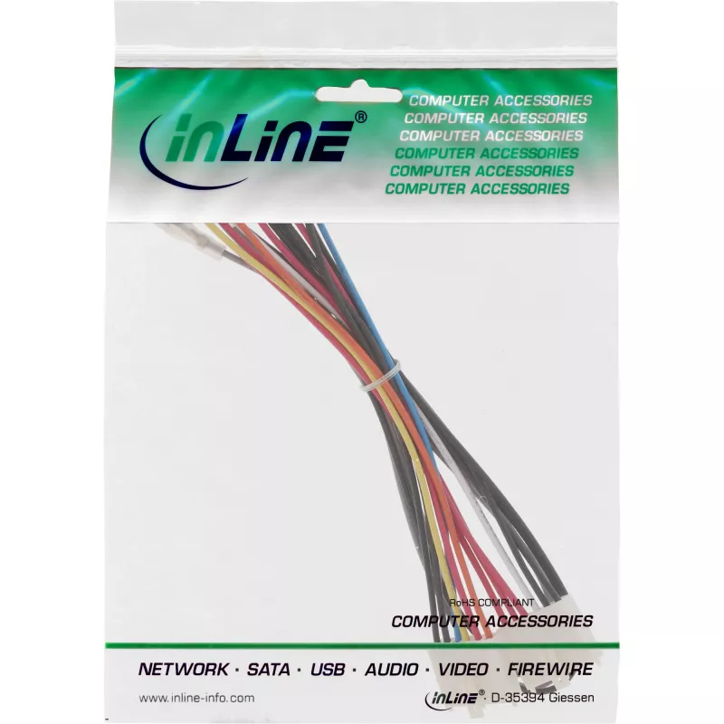 Adattatore di alimentazione interno InLine 20-Pin ATX-NT su P8/P9 AT-Mainboard + interruttore 20/0,80m