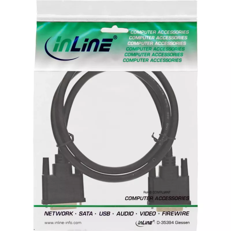 Cavo DVI-D InLine, Premium, 24+1 M/M, Dual Link, dorato, 2m