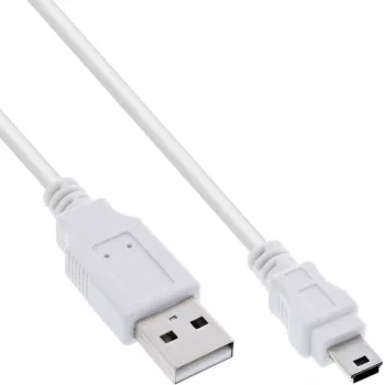 Cavo mini USB 2.0 InLine, connettore maschio Type-A / connettore maschio Mini-B (5 poli), bianco, 1 m