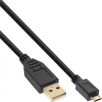 Cavo Micro-USB 2.0 InLine connettore maschio USB Type-A / connettore maschio Micro-B, nero, 0,5 m