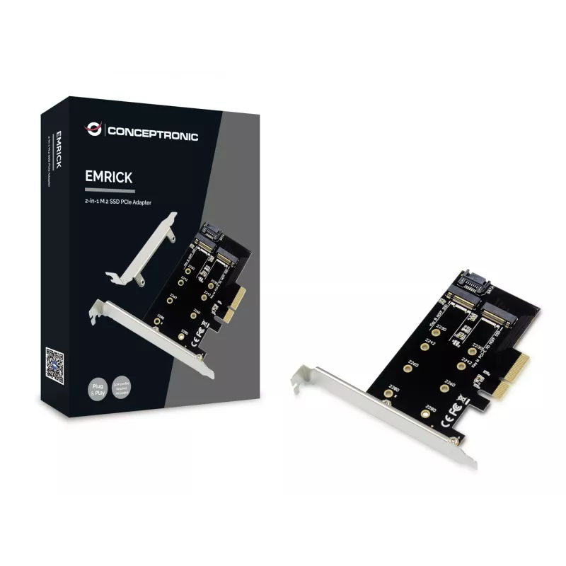 Adattatore Conceptronic EMRICK 2-in-1 M.2 SSD PCIe SATA AHCI NVMe