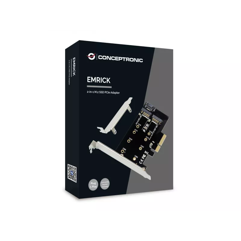 Adattatore Conceptronic EMRICK 2-in-1 M.2 SSD PCIe SATA AHCI NVMe