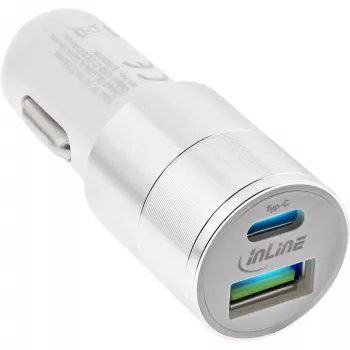 Caricabatterie USB da auto InLine alimentatore Quick Charge 3.0, bianco
