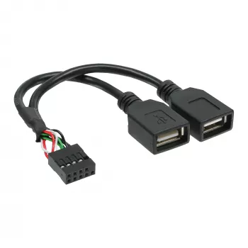 Cavo adattatore USB 2.0 InLine interno 2x connettore femmina USB Type-A / header scheda madre