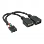 Cavo adattatore USB 2.0 InLine interno 2x connettore femmina USB Type-A / header scheda madre