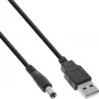 Cavo adattatore InLine, connettore maschio USB-A su connettore maschio DC 5,5x2,10 mm, nero, 1 m