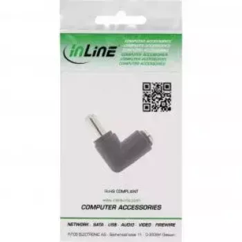 Adattatore DC InLine 5,5x2,1 mm connettore maschio/femmina DC angolare universale nero