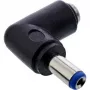 Adattatore DC InLine 5,5x2,1 mm connettore maschio/femmina DC angolare universale nero