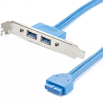 Adattatore StarTech.com 2 porte USB 3.0 Type-A su staffa slot, IDC, USB 3.2 Gen 1 (3.1 Gen 1), blu, acciaio inox, 0,5 m, CE, REACH, 500 mm