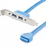 Adattatore StarTech.com 2 porte USB 3.0 Type-A su staffa slot, IDC, USB 3.2 Gen 1 (3.1 Gen 1), blu, acciaio inox, 0,5 m, CE, REACH, 500 mm