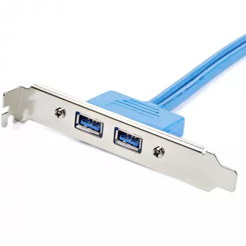 Adattatore StarTech.com 2 porte USB 3.0 Type-A su staffa slot, IDC, USB 3.2 Gen 1 (3.1 Gen 1), blu, acciaio inox, 0,5 m, CE, REACH, 500 mm