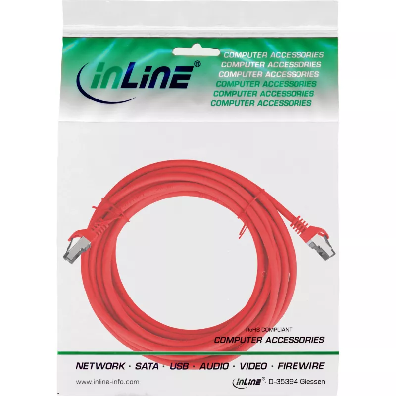 Cavo patch InLine S/FTP (PiMf) Cat.8.1 2000MHz halogen-free rosso 15m