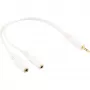 Cavo stereo a Y InLine jack 3,5 mm maschio su 2 x jack 3,5 mm femmina bianco/oro, 0,1 m