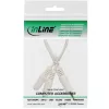 Cavo stereo a Y InLine jack 3,5 mm maschio su 2 x jack 3,5 mm femmina bianco/oro, 0,1 m