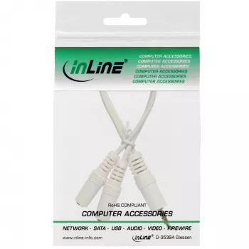 Cavo stereo a Y InLine jack 3,5 mm maschio su 2 x jack 3,5 mm femmina bianco/oro, 0,1 m