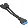 Cavo adattatore InLine USB 3.0 interno 2x USB Type-A femmina / header scheda madre