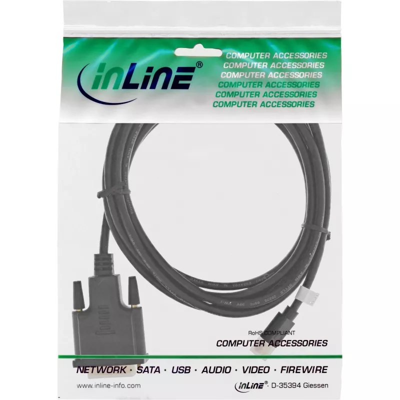 Cavo InLine Mini DisplayPort maschio su DVI-D 24+1 maschio, nero/oro, 2 m