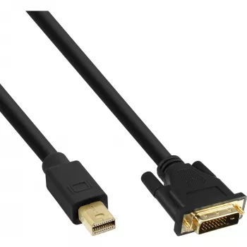 Cavo InLine Mini DisplayPort maschio su DVI-D 24+1 maschio, nero/oro, 1,5 m