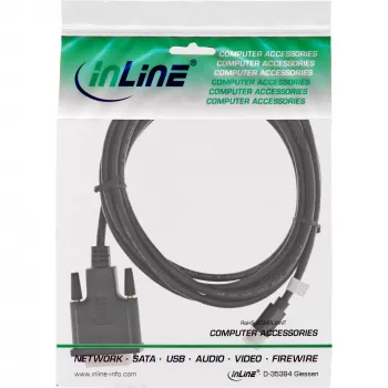 Cavo InLine Mini DisplayPort maschio su DVI-D 24+1 maschio, nero/oro, 3 m