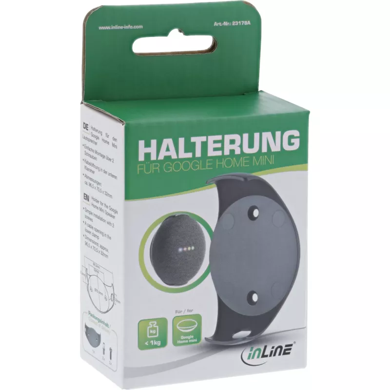 Supporto a parete InLine Google Home Mini 23178A