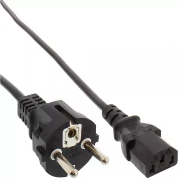 Cavo di alimentazione InLine, CEE 7/7 dritto / IEC C13 3 poli maschio, nero, 1,8 m