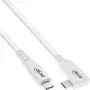 Cavo USB4 InLine, USB-C, angolato su un lato, PD 240W, 8K60Hz, TPE, bianco, 0,5 m