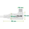 Cavo USB4 InLine, USB-C, angolato su un lato, PD 240W, 8K60Hz, TPE, bianco, 1,5 m