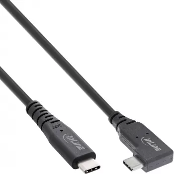 Cavo USB4 InLine, USB-C, angolato su un lato, PD 240W, 8K60Hz, TPE, nero, 1,5 m