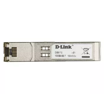 Ricetrasmettitore D-Link SFP 10/100/1000 BASE-T in rame, rame, 1000 Mbit/s, SFP, T, TX, 100 m, Gigabit Ethernet