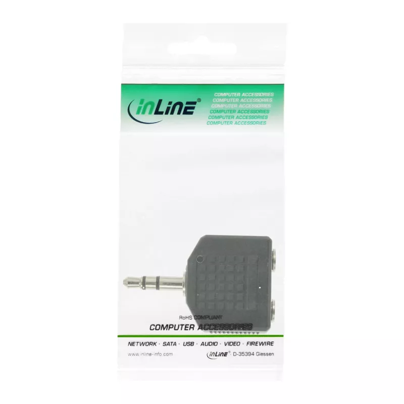 Adattatore audio InLine 3,5 mm maschio / 2x 3,5 mm femmina stereo
