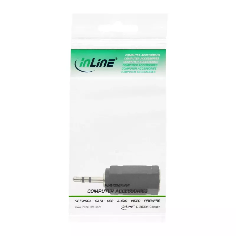 Adattatore audio InLine 2,5 mm maschio / 3,5 mm femmina stereo 99308