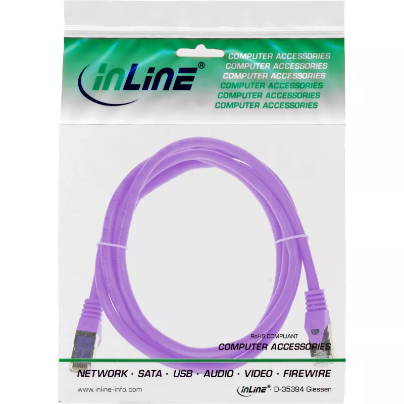 Cavo patch InLine 72502P SF/UTP Cat5e 2 m viola