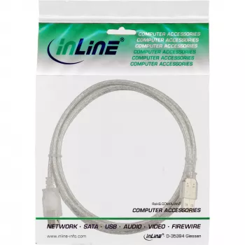 Prolunga USB 2.0 Type-A M/F InLine 34618 2 m trasparente