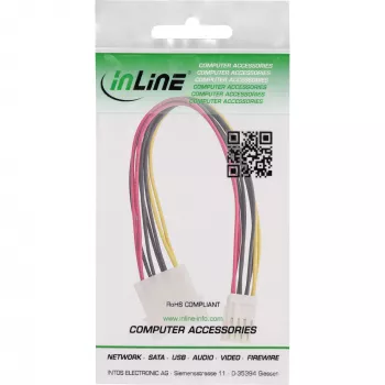 Cavo di alimentazione Y interno InLine 1x Molex 5,25 inch / 2x Floppy 3,5 inch 0,20 m