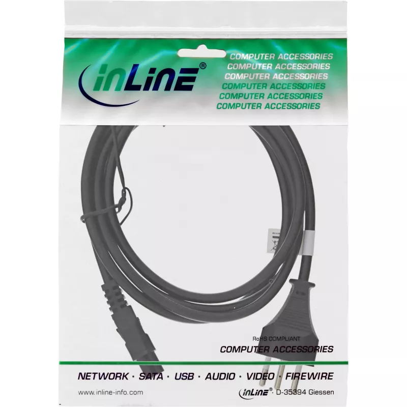 Cavo di alimentazione per notebook Svizzera InLine connettore femmina 3 pin 2 m