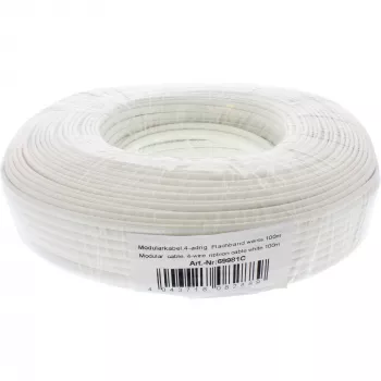 Cavo modulare InLine flat 4 conduttori bianco 100 m anello