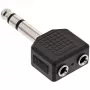 Adattatore audio InLine connettore jack stereo 6,3 mm / 2x presa jack stereo 3,5 mm