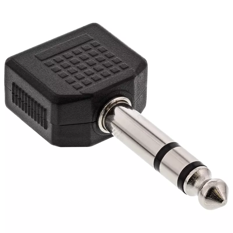 Adattatore audio InLine connettore jack stereo 6,3 mm / 2x presa jack stereo 3,5 mm
