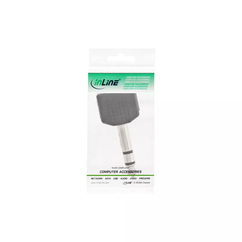 Adattatore audio InLine connettore jack stereo 6,3 mm / 2x presa jack stereo 3,5 mm