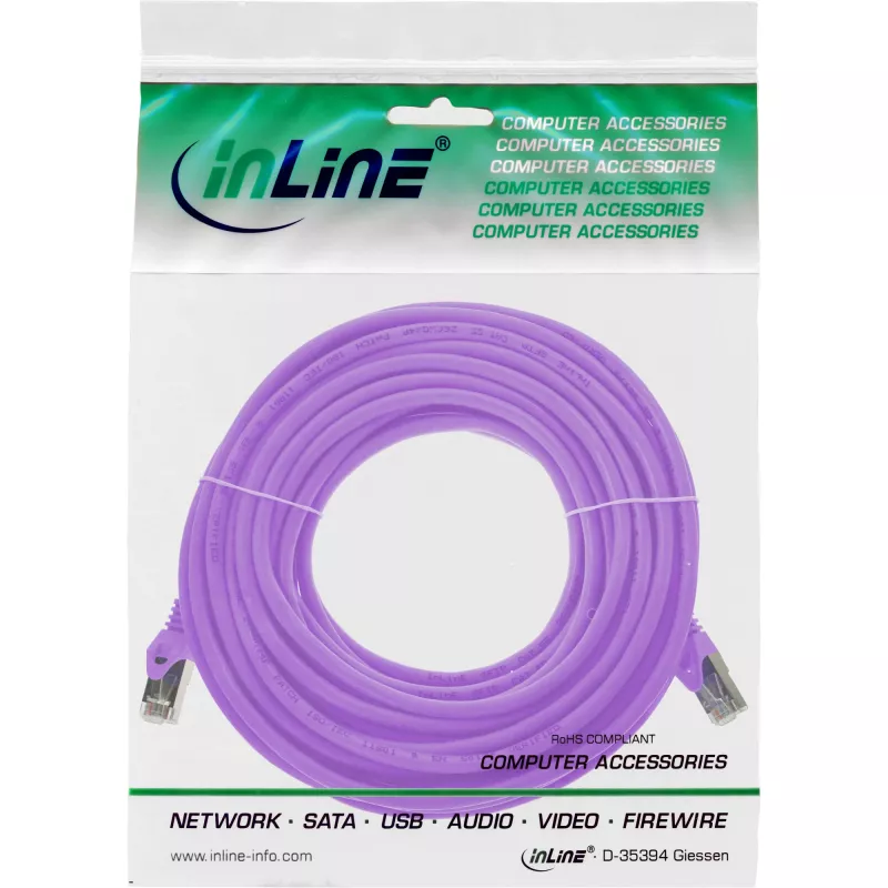 Cavo patch InLine SF/UTP Cat.5e viola 7,5 m