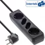 Ciabatta InLine, 4 prese, 2x CEE7/3 + 2x Euro CEE 7/16, nero, 5 m
