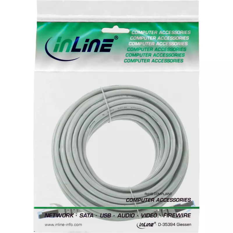 Cavo patch InLine, Cat.6A, S/FTP, TPE flessibile, grigio, 40 m