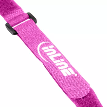 Fascette per cavi InLine con chiusura a velcro 20 x 200 mm, 10 pezzi, rosa