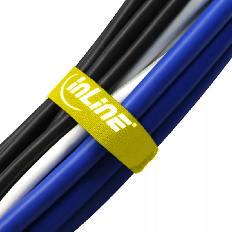 InLine Fascette in velcro per cavi, 20 x 300 mm, 10 pz., giallo
