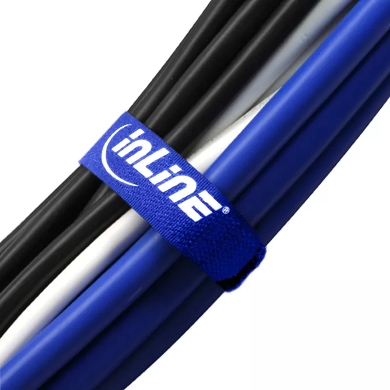 Fascette per cavi InLine con chiusura a velcro 20 x 400 mm 10 pz. blu