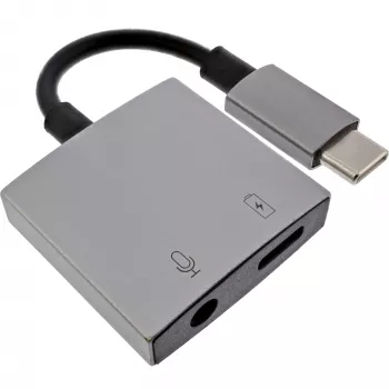 Cavo adattatore audio InLine USB-C, USB-C su jack 3,5 mm + PD 30 W