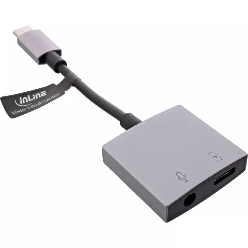 Cavo adattatore audio InLine USB-C, USB-C su jack 3,5 mm + PD 30 W