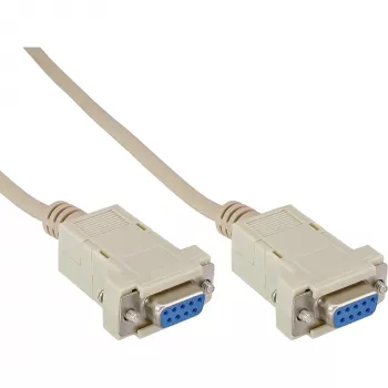 Cavo null modem InLine 9 poli femmina/femmina bloccato 2 m beige