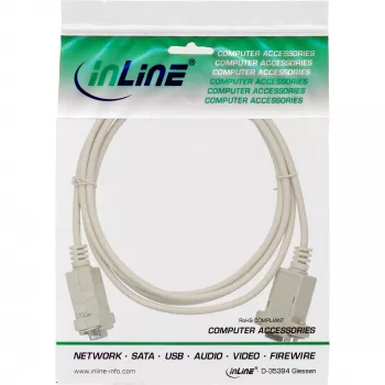 Cavo null modem InLine 9 poli femmina/femmina bloccato 2 m beige